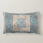 Greek Key Ornament -Abalone and gold Lumbar Pillow<br><div class="desc">Greek Key Ornament - Greek Meander -Abalone and gold</div>