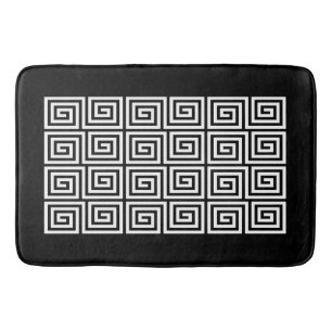 Greek Key Pattern Bath Mat