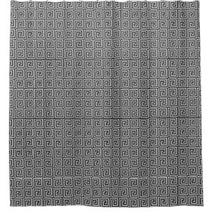 Greek Key Pattern, Black and White Shower Curtain