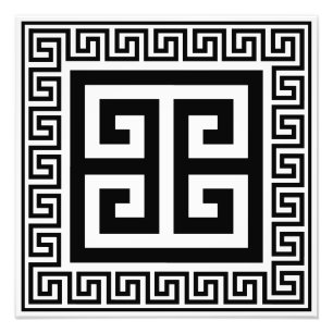 Greek Key Pattern Black Design Photo Print