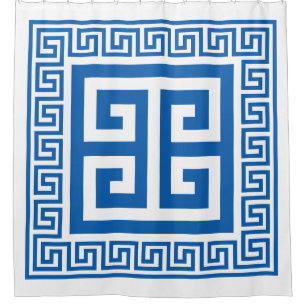 Greek Key Pattern Blue And White Design