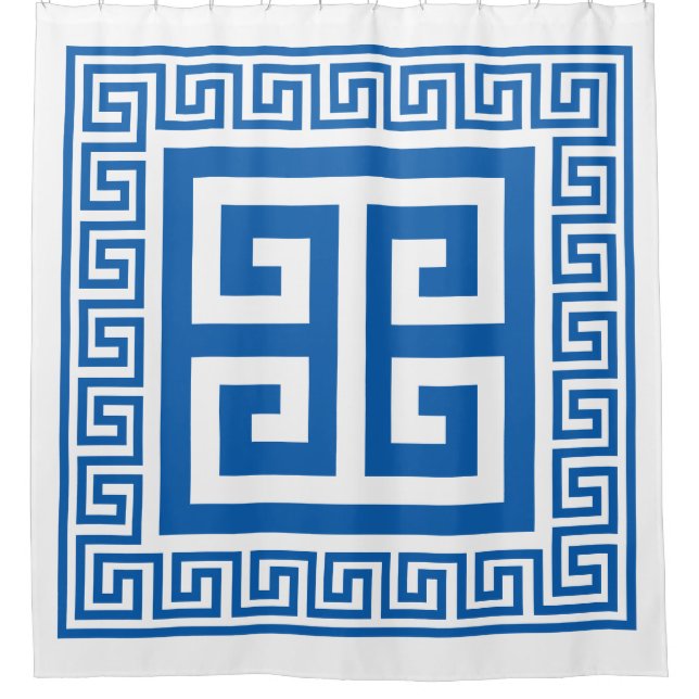 Greek Key Pattern Blue And White Design (Front)