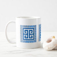 Greek Key Pattern Blue And White Design