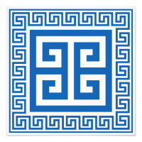 Greek Key Pattern Blue And White Design