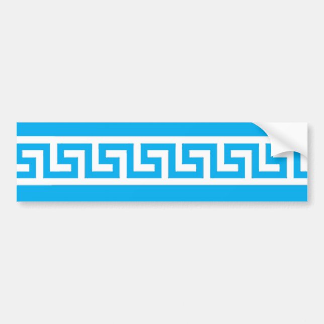 Greek Key Pattern Bumper Sticker (Front)