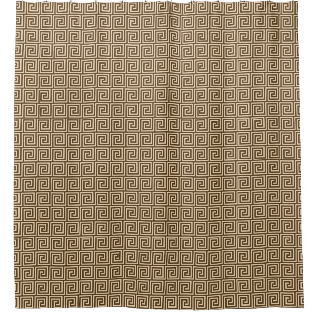 Greek Key Pattern, Chocolate Brown and Tan (Front)