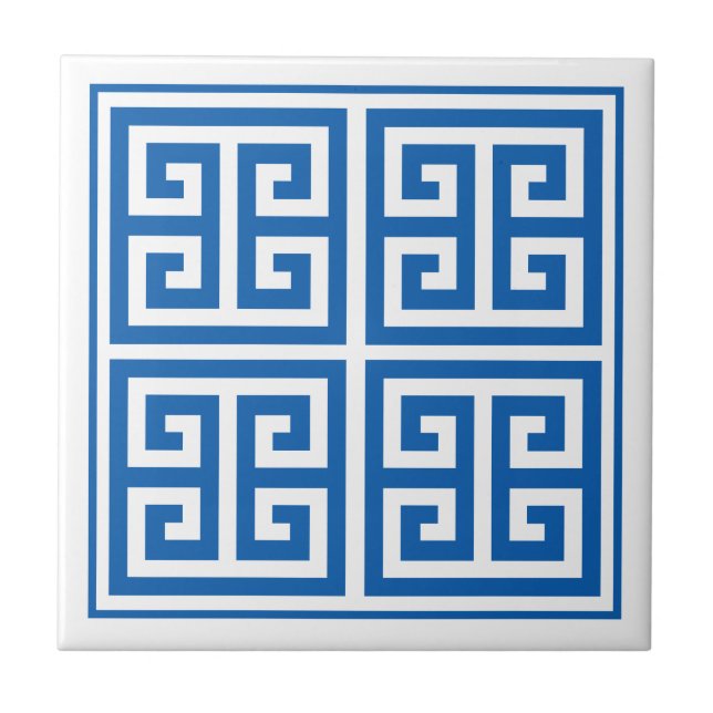 Greek Key Pattern Design Ceramic Tile (Front)