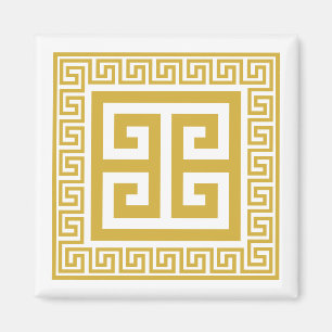 Greek Key Pattern Golden Design Magnet