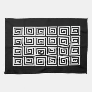 Greek Key Pattern Kitchen Towel