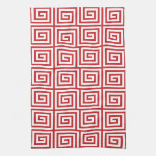 Greek Key Pattern Kitchen Towels