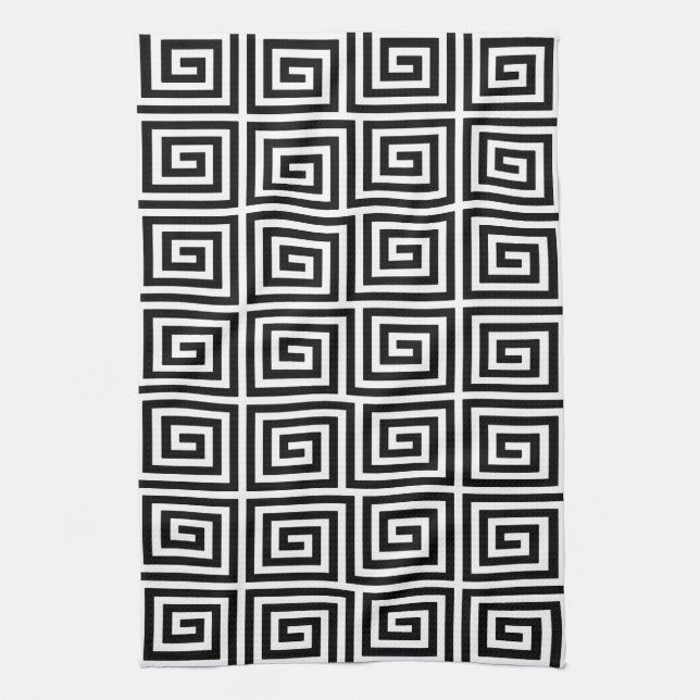 Greek Key Pattern Kitchen Towels (Vertical)