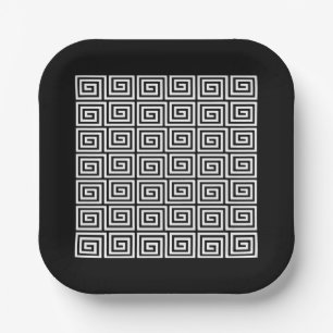 Greek Key Pattern Paper Plate