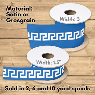 Greek Key Pattern Satin Ribbon