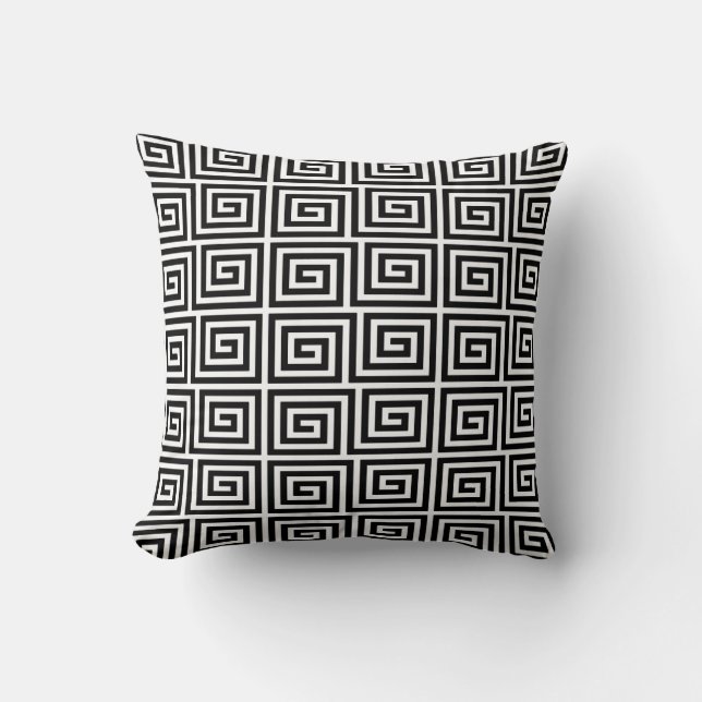 Greek Key Pattern Throw Pillow (Front)