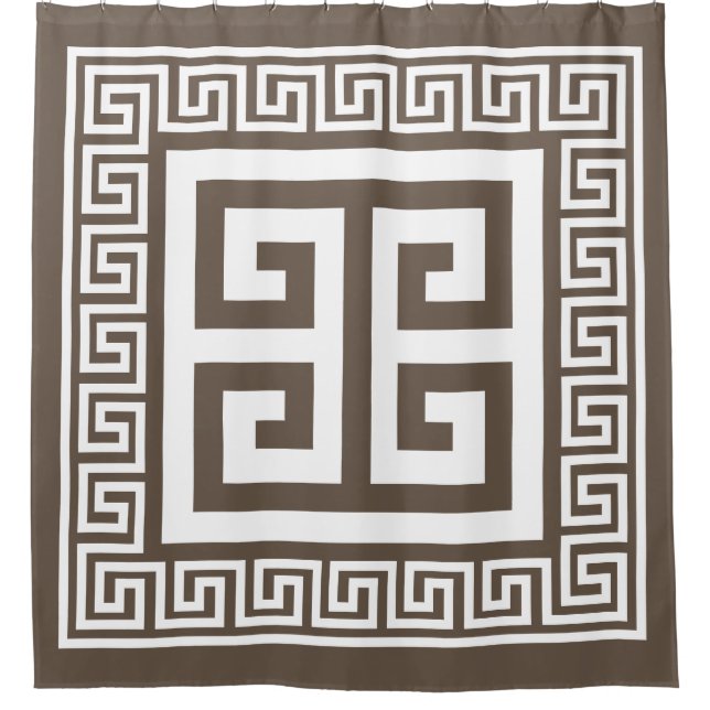 Greek Key Pattern White And Brown Design (Front)