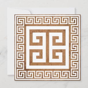 Greek Key Pattern White Design Card