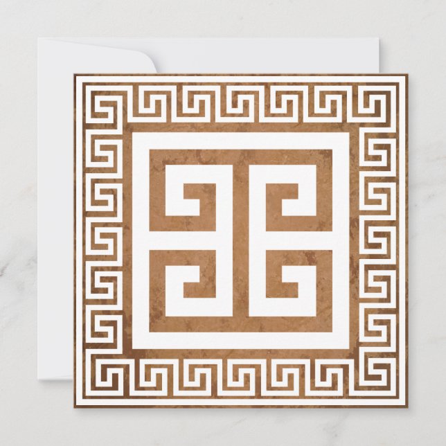 Greek Key Pattern White Design Card (Front)