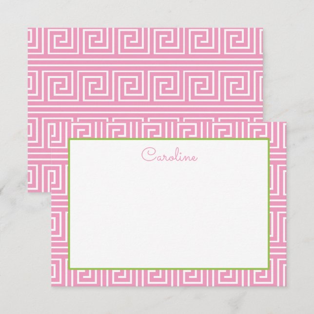 Greek Key Personalized Note Cards (Front/Back)