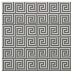 Greek Key, shades of grey / grey Fabric