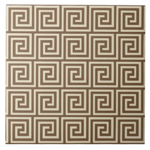 Greek Key, shades of taupe tan Tile