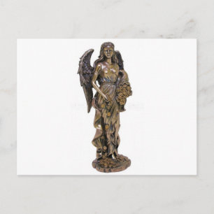 GREEK LADY FORTUNA STATUE POSTCARD