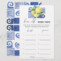 Greek Lemons - How old were they bridal game