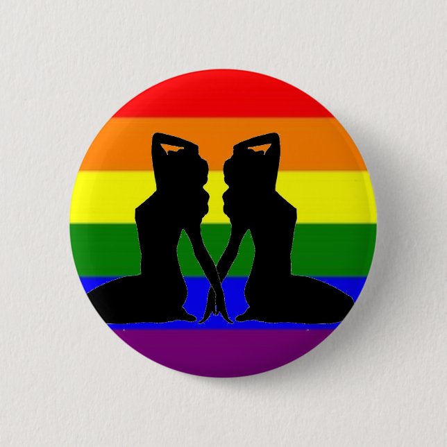 Greek Lesbian Pride 2 Inch Round Button (Front)