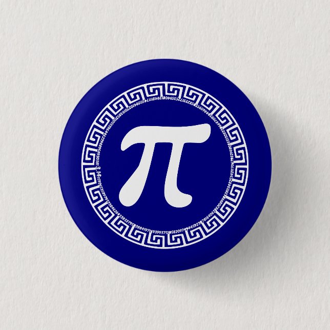 Greek letter "Pi' (3.14) within a meander pattern 1 Inch Round Button (Front)