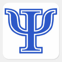 Greek Letter Psi Blue Monogram Initial