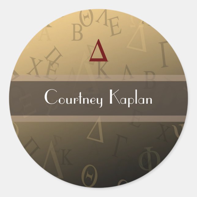 Greek Life Stickers, Monogram Classic Round Sticker (Front)