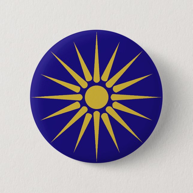 Greek Macedonia, Greece flag 2 Inch Round Button (Front)