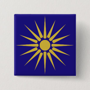 Greek Macedonia, Greece flag 2 Inch Square Button