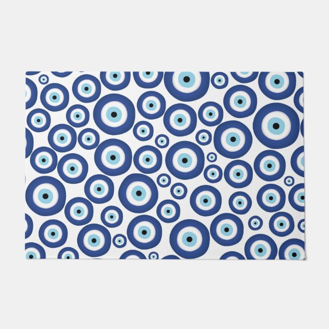 Greek Mati Mataki - Matiasma Evil Eye Pattern #1 Doormat (Front)