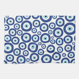 Greek Mati Mataki - Matiasma Evil Eye Pattern #1 Kitchen Towel
