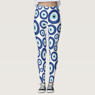 Greek Mati Mataki - Matiasma Evil Eye Pattern #1 Leggings