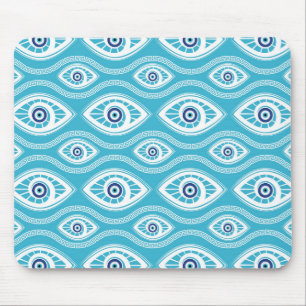 Greek Mati Mataki - Matiasma Evil Eye Pattern #6 Mouse Pad