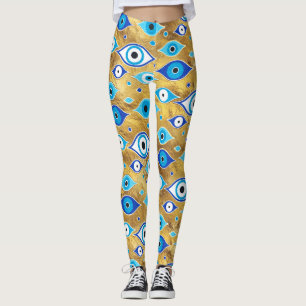 Greek Mati Mataki - Matiasma Evil Eye pattern Leggings