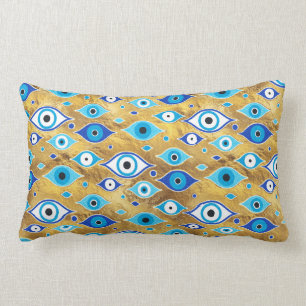 Greek Mati Mataki - Matiasma Evil Eye pattern Lumbar Pillow