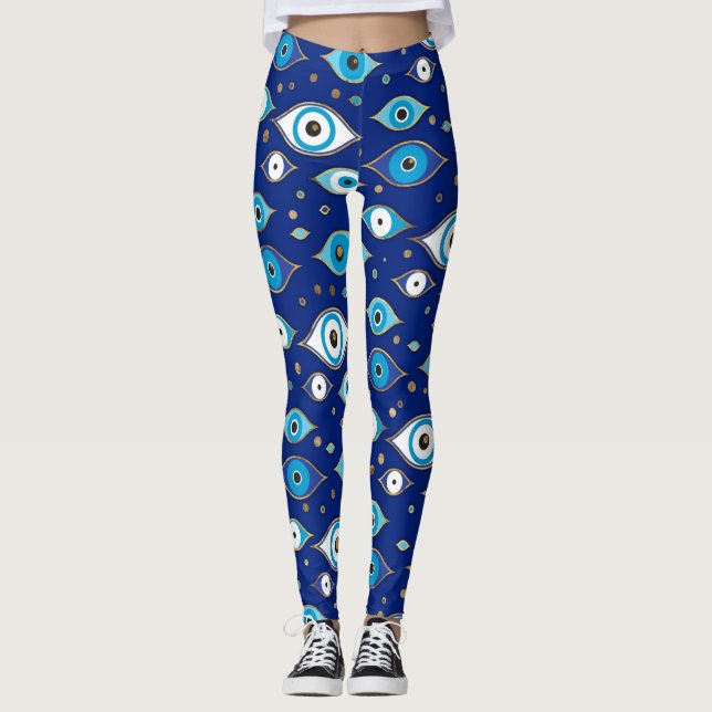 Greek Mati Mataki - Matiasma Evil Eye protection Leggings (Front)