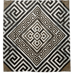 Greek Meander - Greek Key Black and White Marble