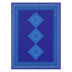 Greek Meander - Greek Key - Shades of blue Tablecloth
