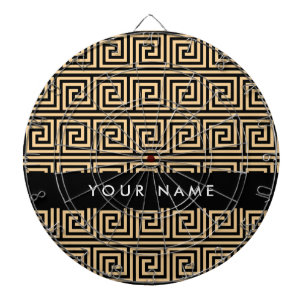 Greek Meander Key Brown, Your Name, Personalize Dartboard