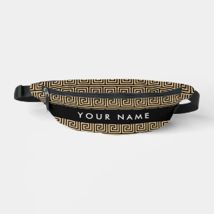 Greek Meander Key Brown, Your Name, Personalize Fanny Pack