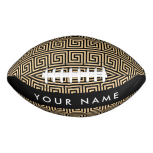 Greek Meander Key Brown, Your Name, Personalize Football