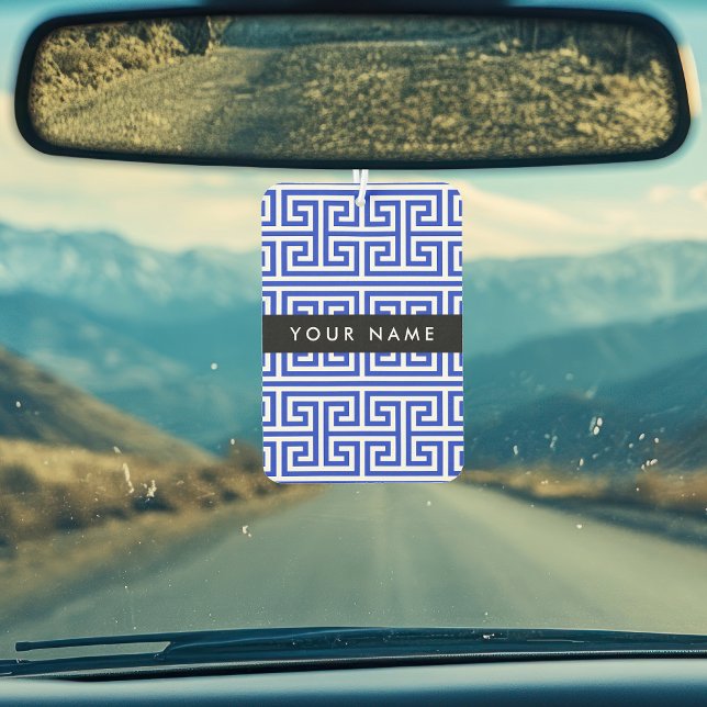 Greek Meander Key H Blue, Your Name, Personalize Air Freshener (Creator Uploaded)