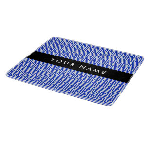 Greek Meander Key H Blue, Your Name, Personalize Cutting Board