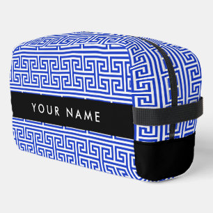 Greek Meander Key H Blue, Your Name, Personalize Dopp Kit