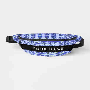 Greek Meander Key H Blue, Your Name, Personalize Fanny Pack