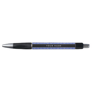 Greek Meander Key H Blue, Your Name, Personalize Pen