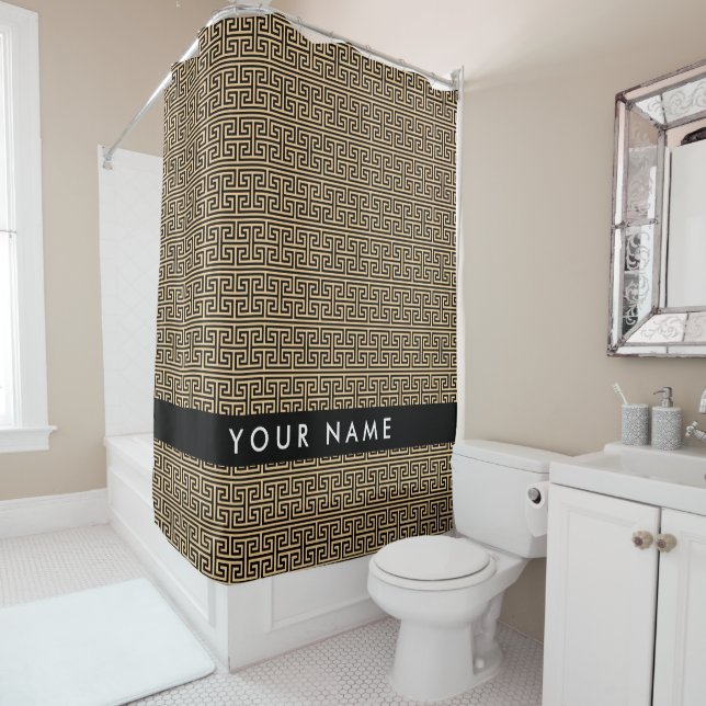 Greek Meander Key H Brown, Your Name, Personalize (In Situ)